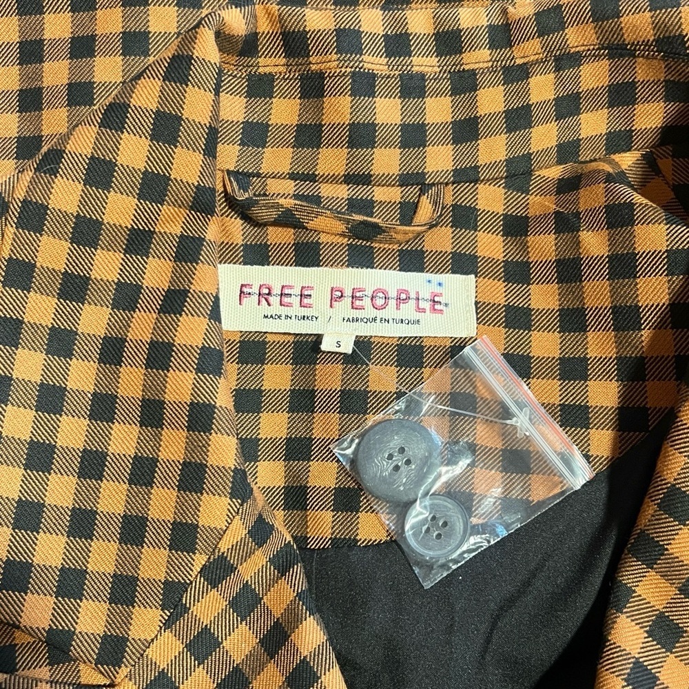 NWOT Free People Ashby Gingham Checkered Blazer - Picture 11 of 13